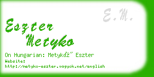 eszter metyko business card